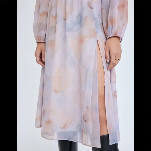 Aritzia Wilfred Bella Slit Dress Light Birch/Pale Sky - Picture 5 of 11